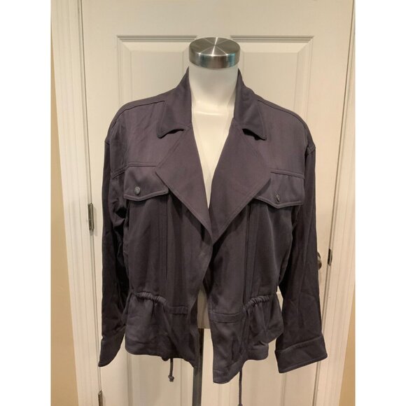 Frye Dark Periwinkle Blue Open Front Jacket, Size M - Picture 1 of 7